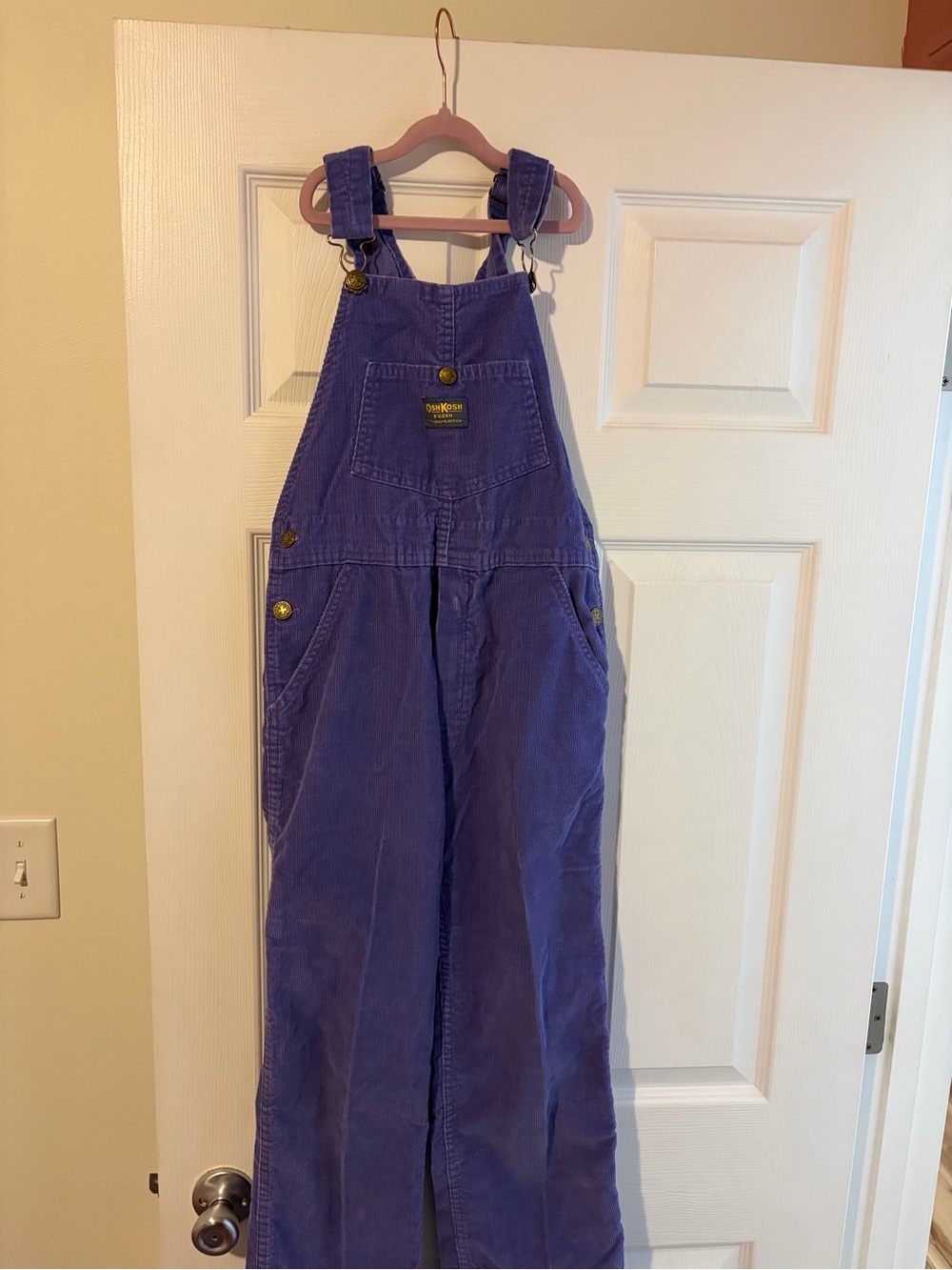 Vintage paper tag OshKosh B'gosh Purple Corduroy Overalls